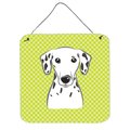 Micasa Checkerboard Lime Green Dalmatian Aluminum Metal Wall Or Door Hanging Prints6 x 6 In. MI719437